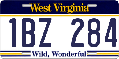 WV license plate 1BZ284