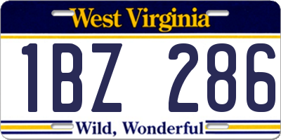WV license plate 1BZ286