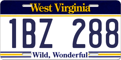 WV license plate 1BZ288