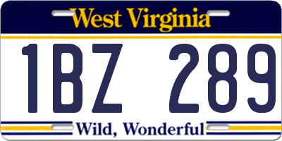 WV license plate 1BZ289