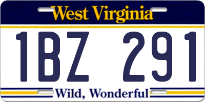 WV license plate 1BZ291