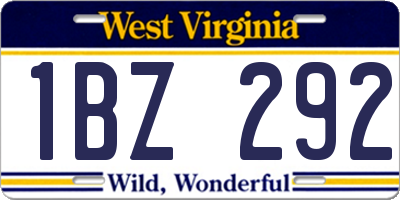 WV license plate 1BZ292