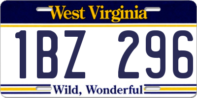WV license plate 1BZ296