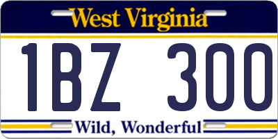 WV license plate 1BZ300