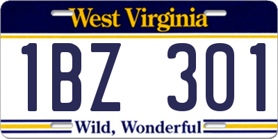 WV license plate 1BZ301