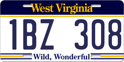 WV license plate 1BZ308
