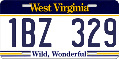 WV license plate 1BZ329