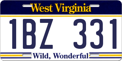 WV license plate 1BZ331