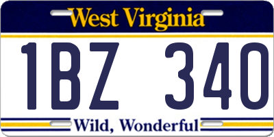 WV license plate 1BZ340