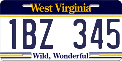 WV license plate 1BZ345