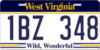 WV license plate 1BZ348