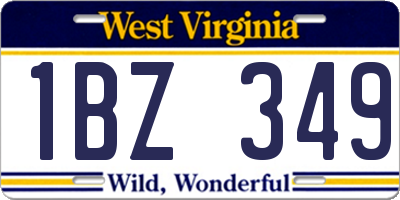 WV license plate 1BZ349