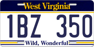 WV license plate 1BZ350