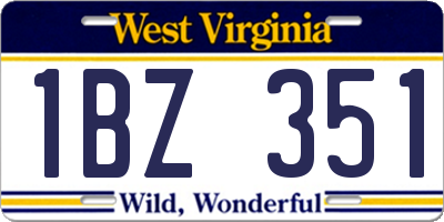WV license plate 1BZ351