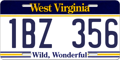 WV license plate 1BZ356