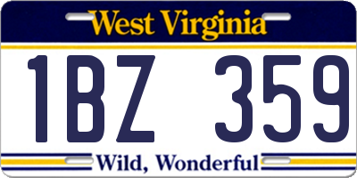 WV license plate 1BZ359