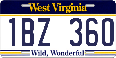 WV license plate 1BZ360