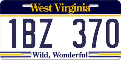 WV license plate 1BZ370