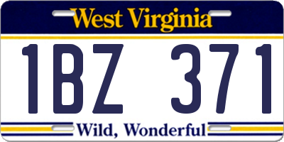 WV license plate 1BZ371