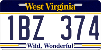 WV license plate 1BZ374