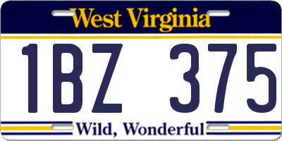 WV license plate 1BZ375