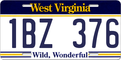 WV license plate 1BZ376