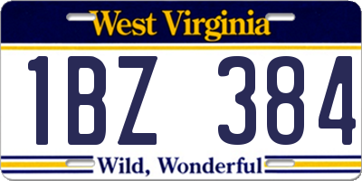 WV license plate 1BZ384