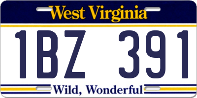 WV license plate 1BZ391