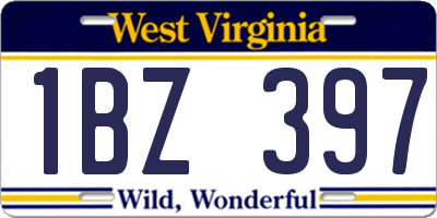 WV license plate 1BZ397
