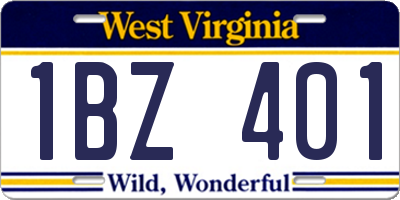 WV license plate 1BZ401