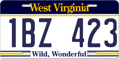 WV license plate 1BZ423