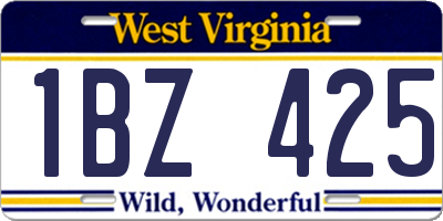 WV license plate 1BZ425