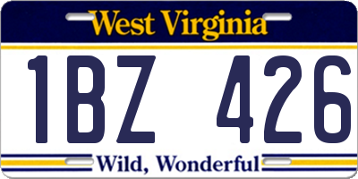 WV license plate 1BZ426