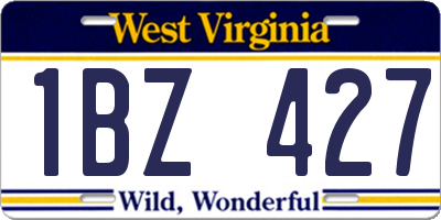 WV license plate 1BZ427