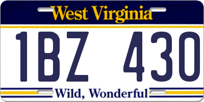 WV license plate 1BZ430