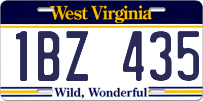 WV license plate 1BZ435