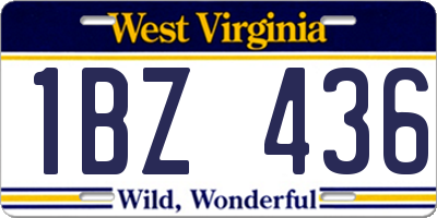 WV license plate 1BZ436