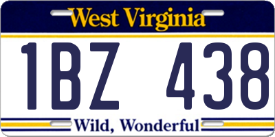 WV license plate 1BZ438