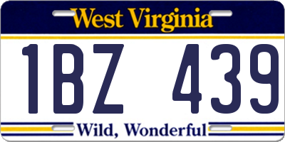 WV license plate 1BZ439