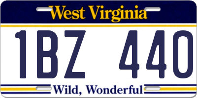 WV license plate 1BZ440