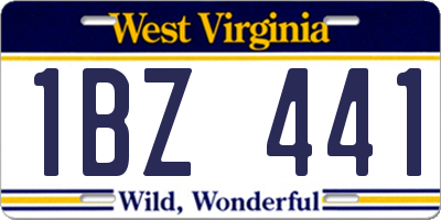 WV license plate 1BZ441