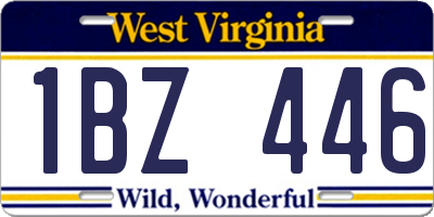 WV license plate 1BZ446