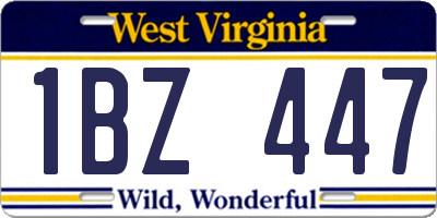 WV license plate 1BZ447