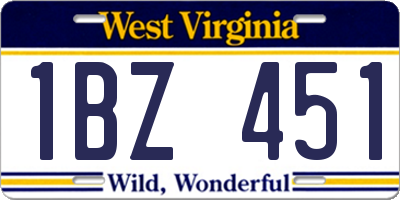 WV license plate 1BZ451