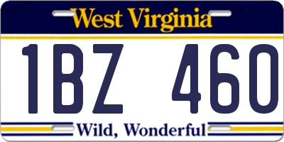 WV license plate 1BZ460