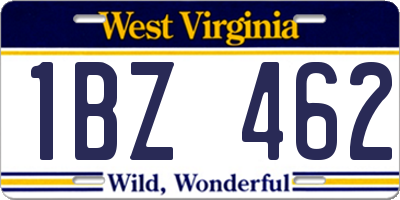 WV license plate 1BZ462
