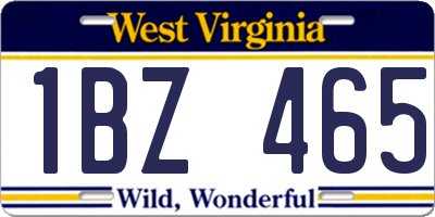 WV license plate 1BZ465