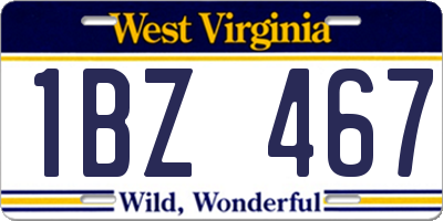 WV license plate 1BZ467