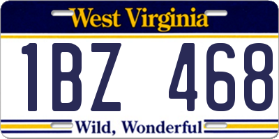 WV license plate 1BZ468