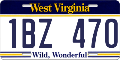 WV license plate 1BZ470